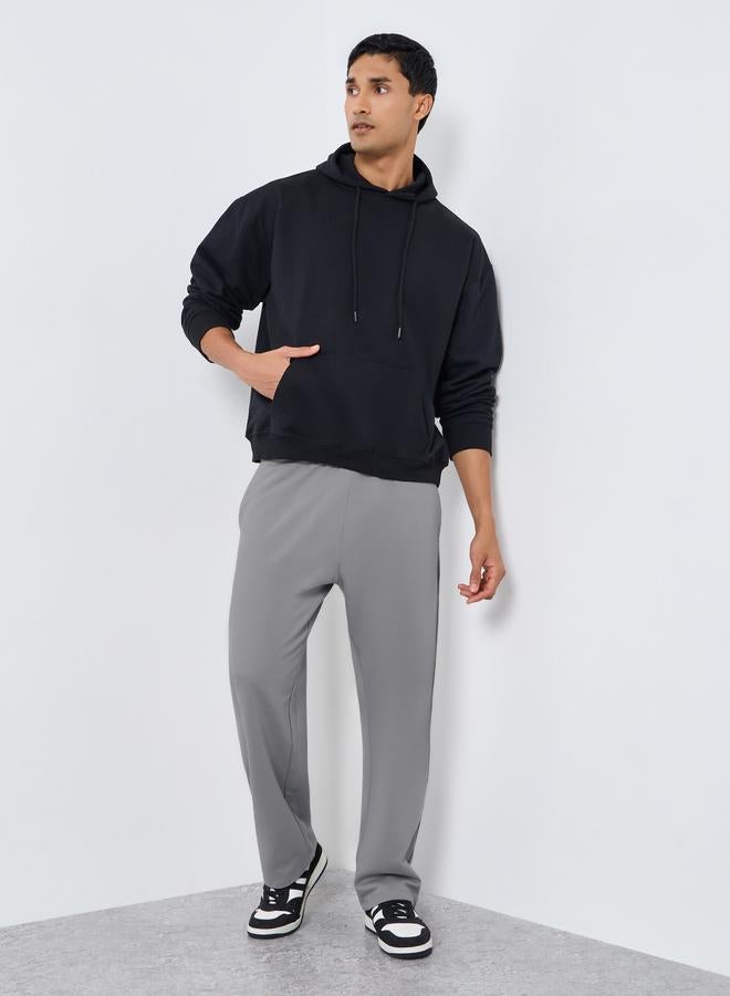 Styli Men Grey Relaxed Fit Open Hem Joggers - Image 1